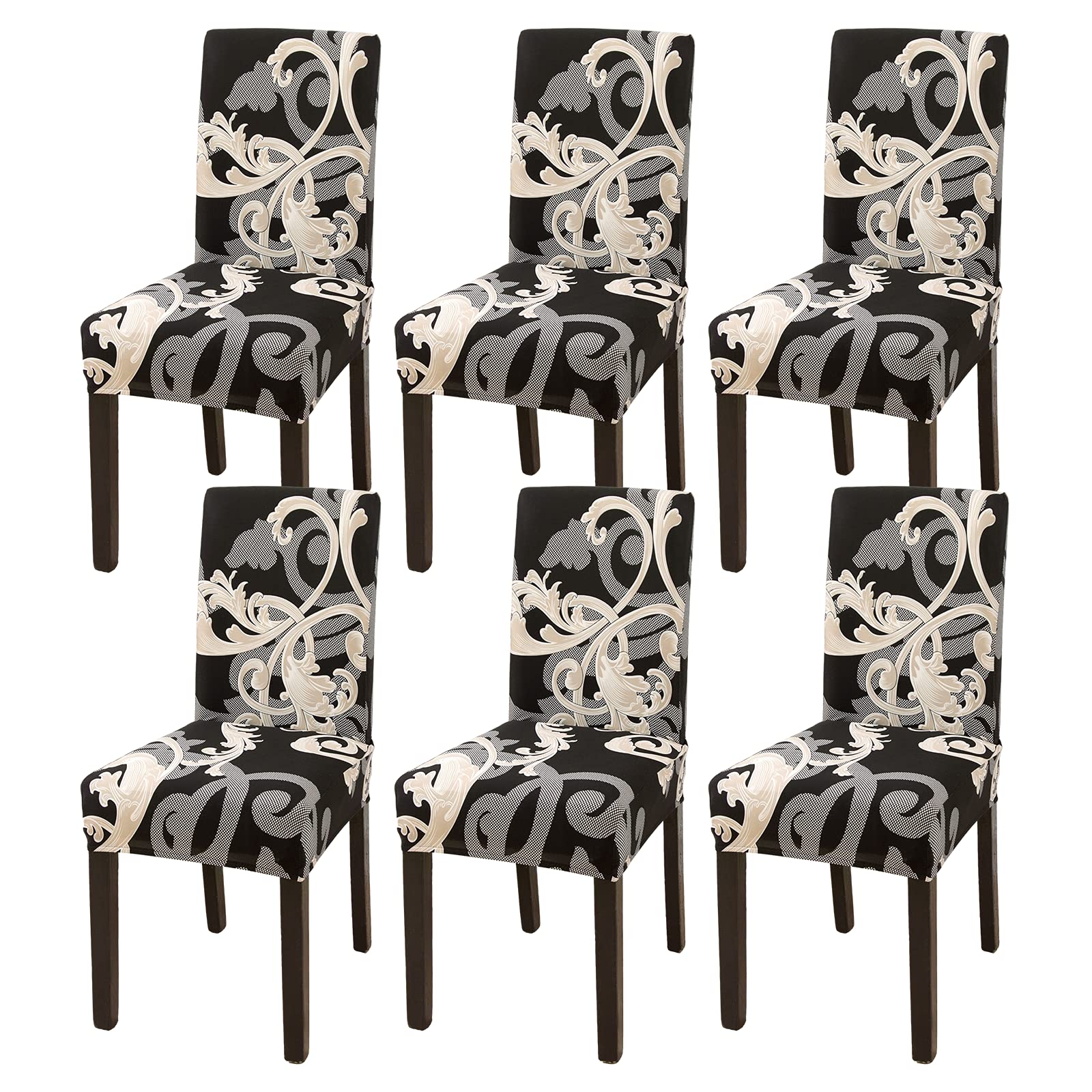 Aisprts Dining Room Chair Covers Slipcovers Set of 4 or 6, Stretch Removable Washable Dining Chair Protector Decoration Cover Seat Slipcover for Hotel,Ceremony,Banquet,Kitchen,Restaurant,Home