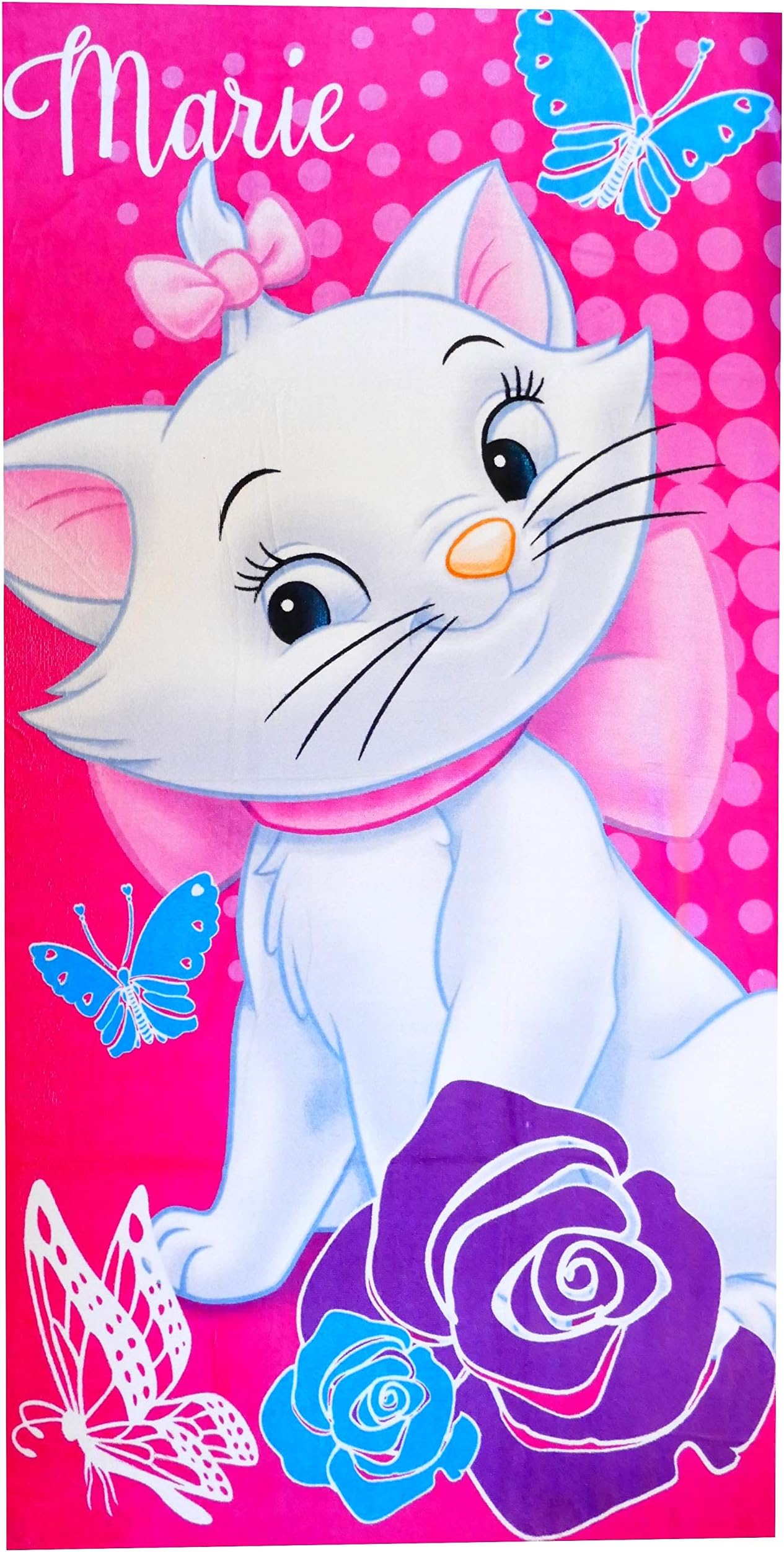 Disney Marie Beach Towel Bath Towel Hand Towel 70 x 140 cm Pink 5794