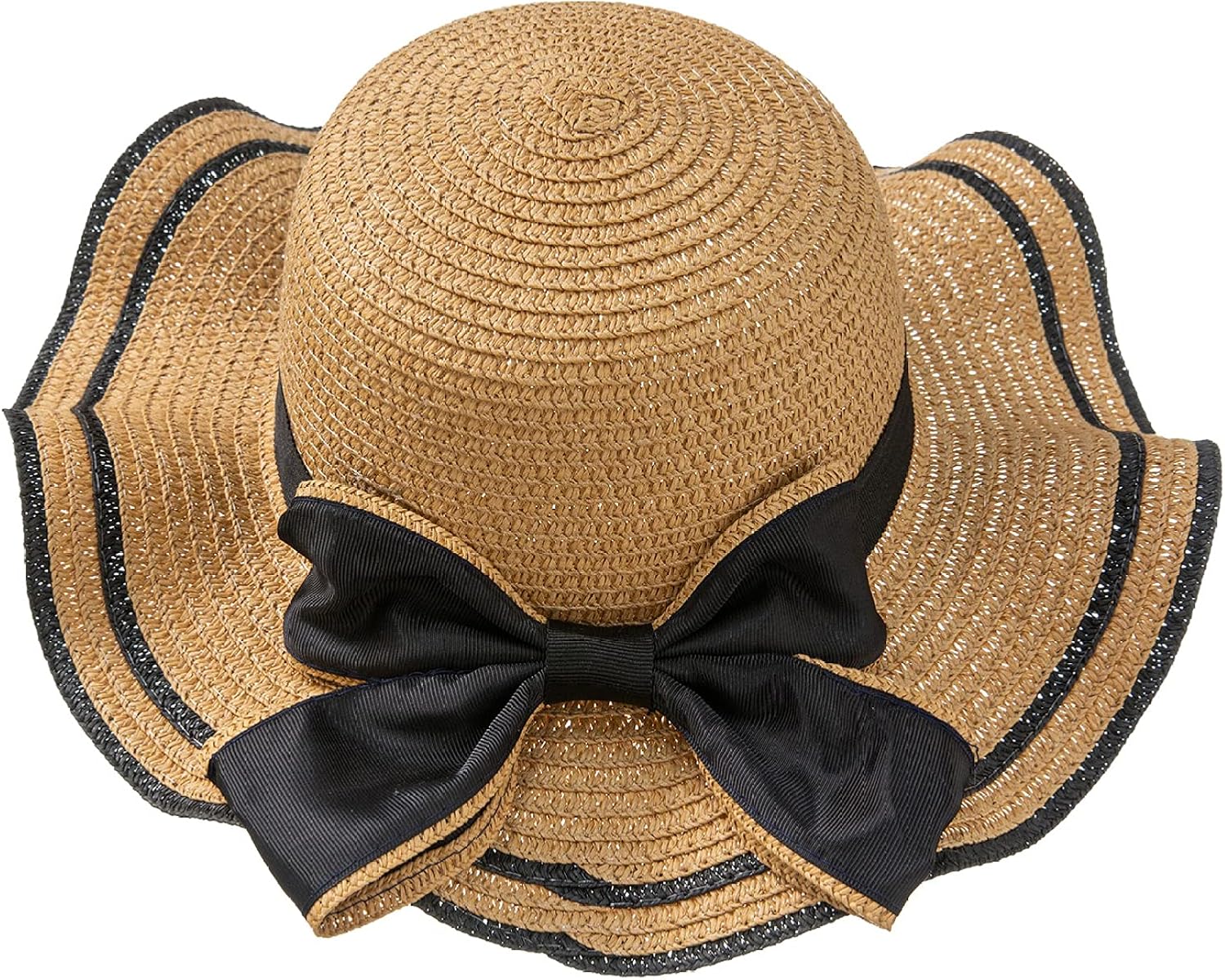 Summer Ins Straw Sun Hat Wide Wavy Brim Sunshade Boater Hat Breathable