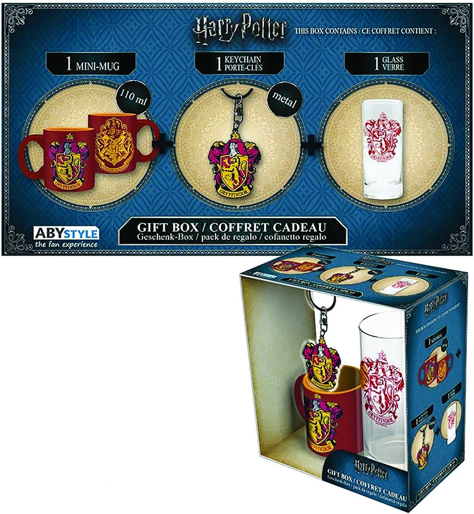 ABYstyle - Harry Potter - Gift Box - Glass 29cl + Keyring + Mini Mug"Gryffindor"