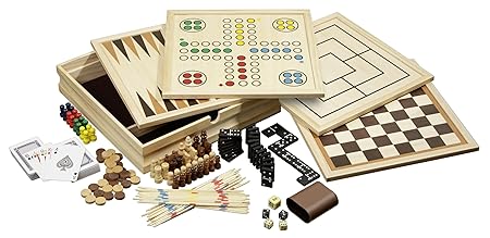 Philos 3098 - Holz-Spielesammlung, medium, mit 10 Spielmöglichkeiten