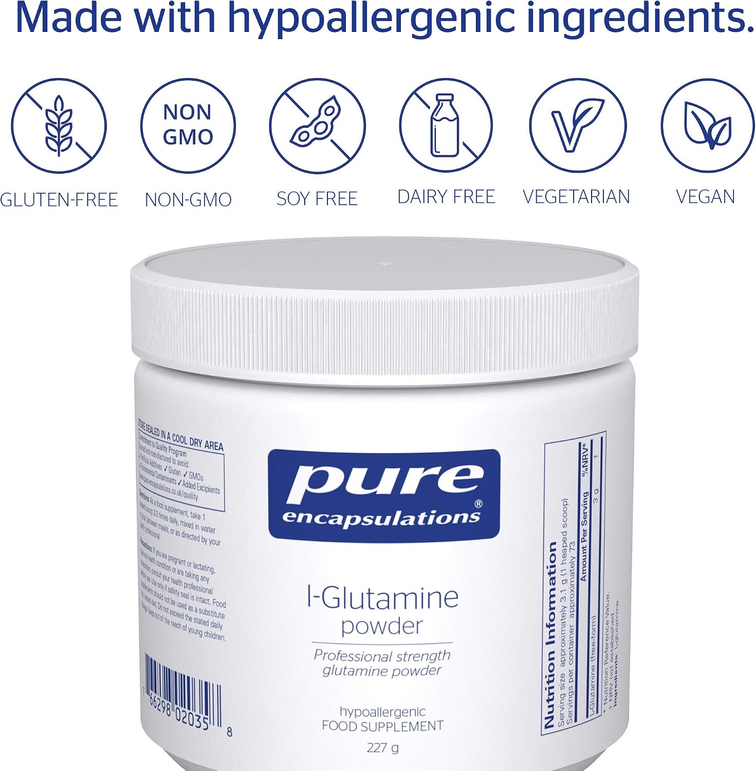 Pure Encapsulations L-Glutamine Powder - Hypoallergenic Amino Acid Supplement - 227 Grams, Red, 227 g (Pack of 1) - Image 5