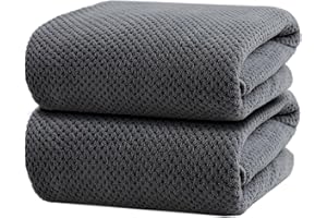 HVMS Oversized Bath Towels Extra Large 40x80 Inches Bath Sheets for Adults Super Soft Quick Dry Highly Absobent Microfiber Shower Towels (2 Piece, Charcoal)…