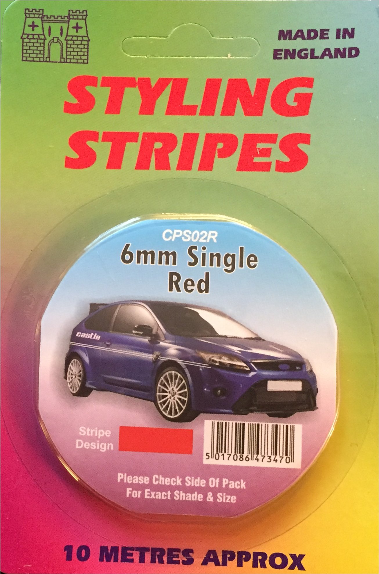 Castle Styling Coachline Red Pin Stripe Single 6mm 10 Metres Long Red Tape