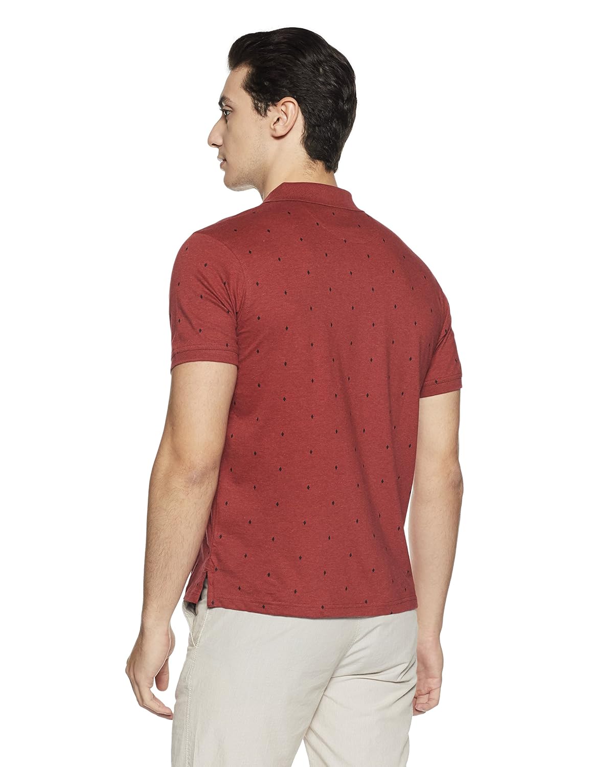 allen solly men's printed regular fit cotton polo