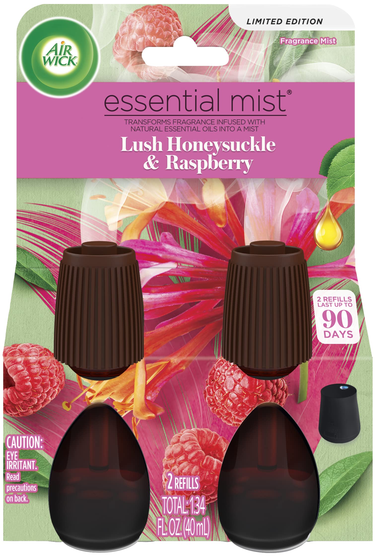 Photo 1 of ***JUST ONE***Air Wick Essential Mist Refill, 1 ct, Lush Honeysuckle & Raspberry, Essential Oils Diffuser, Air Freshener
