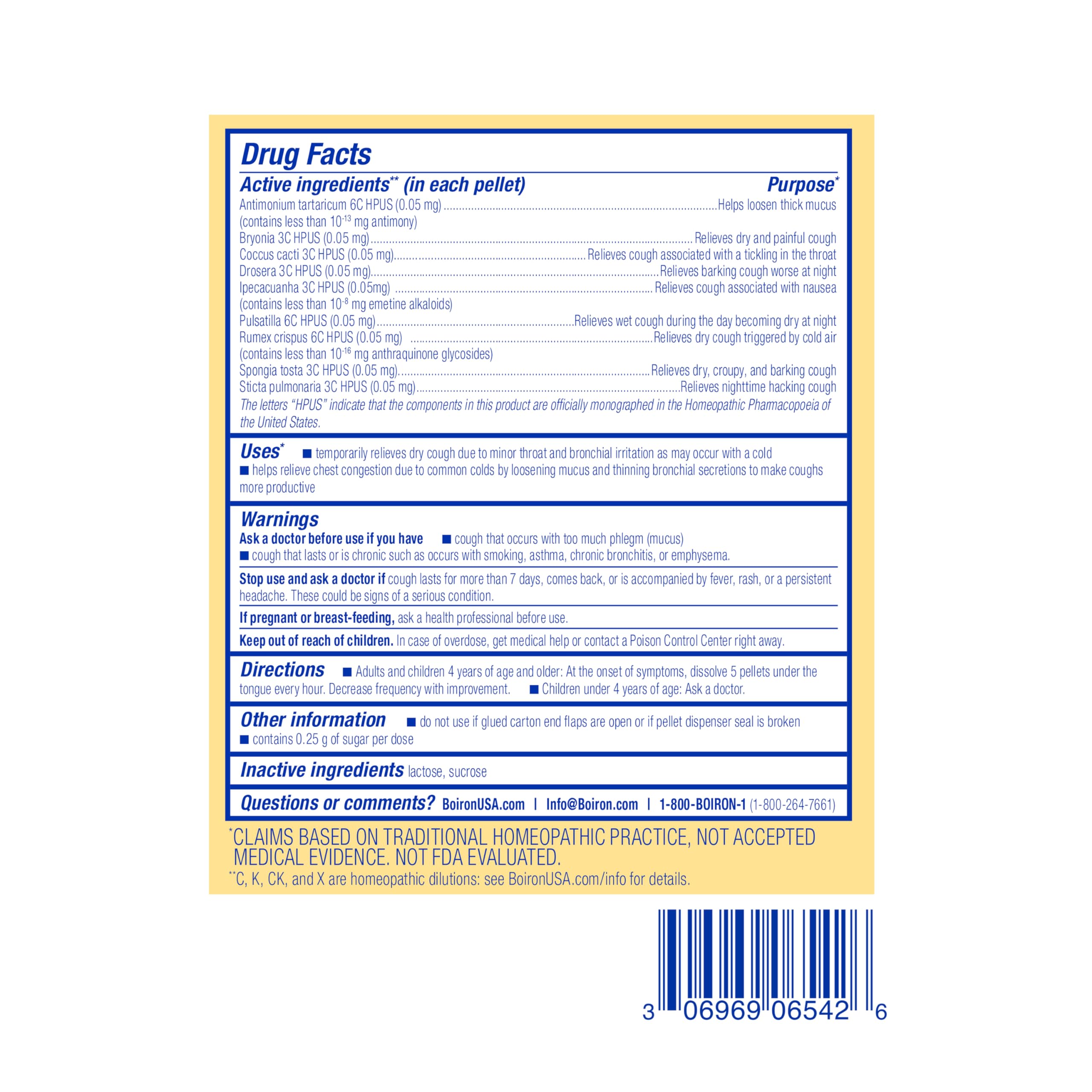 Boiron Chestal Kids Pellets for Cough and Mucus Relief, Nasal or Chest Congestion, and Sore Throat Relief - 2 Count (160 Pellets)