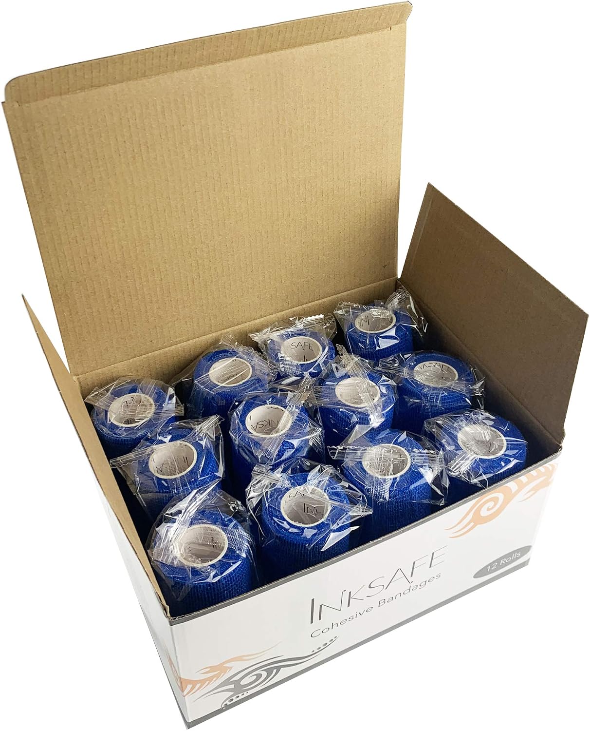 Inksafe Blue Self Adherent Cohesive Bandages 10cm x 4.5m Box of 12, Uses Include Vet Wrap - Image 3