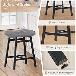LUE BONA Counter Height Bar Stools Set of