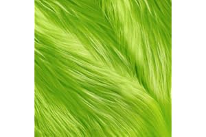 Tatuo 60 x 18 Inch Green Faux Fur Fabric Christmas Fluffy Fuzzy Craft Fake Fur Cuts Shaggy Synthetic Plush Patch Sewing DIY Winter Halloween Costume Gnome Beard Miniature Dolls Rugs Mats Gift