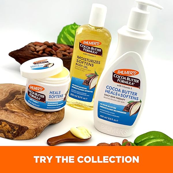 PALMER’S COCOA BUTTER FORMULA DAILY SKIN THERAPY COCOA BUTTER BODY LOTION FOR DRY SKIN, HAND & BODY MOISTURIZER, PUMP BOTTLE, 13.5 OZ (PACK OF 1)