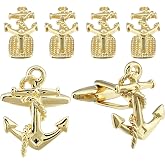HAWSON Silver/Gold Cufflinks for Men with Tuxedo Shirt Studs,Men Accessories Jewelry with Gift Box,Gifts for Family,Best Friend on Wedding Business Birthday Anniversary