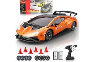 LUXOS RC Lamborghini Remote Control Car, 1:18 Scale Officially Licensed Lamboghini Toy Car, Cool RC Cars Toys for 4 5 6 7 8 9 10 11 12 Year Old Boys Kids Adults Gifts,15km/h Fast RC Drift Car (Orange)