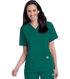 Landau Scrub Zone Relaxed Fit 2-Pocket V-Neck Scrub Top for Women 70221
