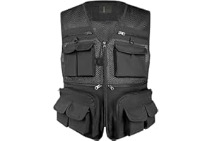 TWENPHYO Versatile Men's Summer Vest for Fishing, Travel, Outdoor Work, Safari and Photography with Multiple Pockets