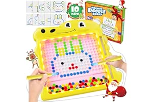 LQYoyz Magnetic Drawing Board, Large Magnetic Dot Board with Pen and Dot Beads LED Light Color Shape Pattern Educational Preschool Travel Toys Educational Birthday Gift for Kids 3 4 5 6 Years