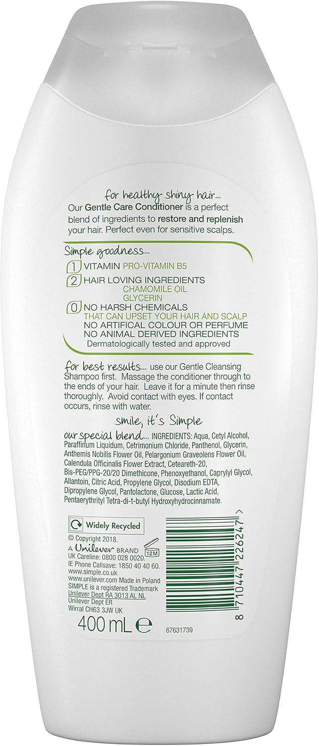 Simple Gentle Care Conditioner 6x 400ml, red, 400 ml (Pack of 6) - Image 4