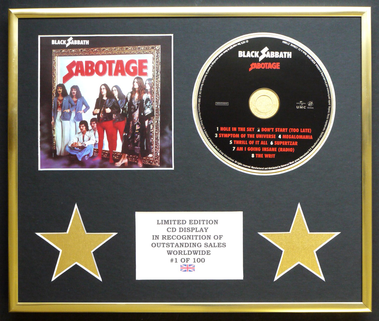 BLACK SABBATH/CD DISPLAY/LIMITED EDITION/COA/SABOTAGE