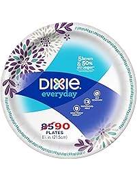 Dixie Everyday Paper Plates, 8 1/2", 90 Count, Lunch or Light Dinner Size Printed Disposable Plates