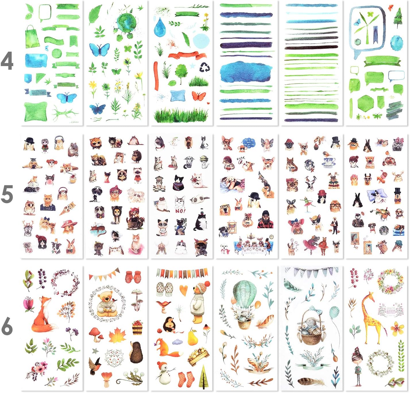 Mayplous 12 Pack Washi Sticker Set, 72 Sheets Decorative Washi for Journals Planners, Scrapbooks, DIY Cards - Image 4