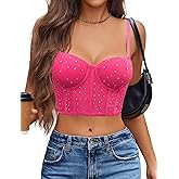 Avidlove Corset Tops for Women Push Up Bustier lingerie Mesh Sexy Going Out Party Club Top