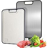 Titanium Cutting Boards for Kitchen, Non-Toxic Titanium Cutting Board & Non-slip Wheat Straw PP Chopping Board, Food Grade Dishwasher Safe Cutting Board for Meat, Vegetables 15.2"×10.4"