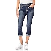 WallFlower Women's Flirty Curvy Crop Jeans High Rise Insta Stretch Denim 23.5-Inch Inseam, Sizes 0 - 24