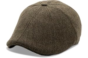 BOSTON SCALLY CO. The Original Boston Scally Cap - Insulated Peaky Newsboy Flat Cap - 8 Panel Poly Wool Fitted Hat for Men