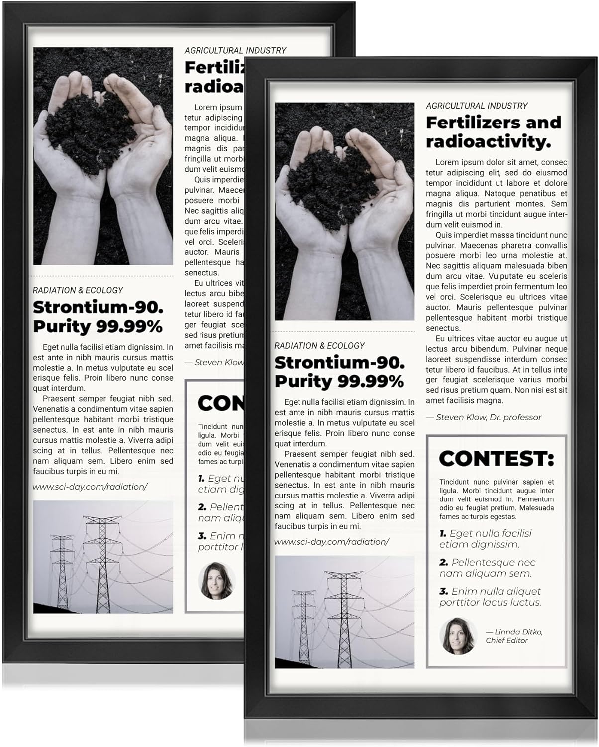 Photo Albums, Frames & Accessories - Annecy 11x22 Picture Frame Black(2 Pack), 11 x 22 Newspaper Picture Frame for Wall or Desktop Decoration, Classic Black Minimalist Style Suitable for Decorating Houses, Offices, Hotels