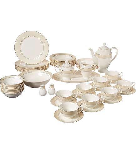 Amazon.com | 57Piece Dinnerware Set-Bone China Service For 8