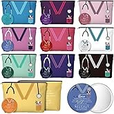 Sunnymove 10 Set Retro Nurse Appreciation Gifts Bulk Funny Nursing Canvas Bags and Compact Mirrors for Women Thank You Gifts for Medical Assistant Nursing Students Practitioner LPN Office Group