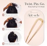 Kitsch French Hair Pin for Women Gold Zinc Alloy Anti-Rust 1pc view 7