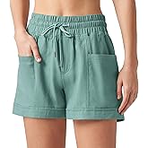 Willit Women's Linen Shorts Casual Summer Shorts High Waisted Comfy Pull On Shorts with Pockets 4"