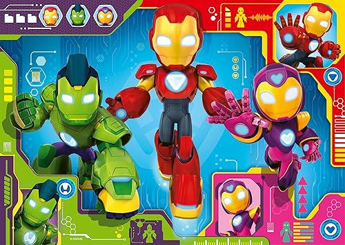Ravensburger Iron Man & His Awesome Friends 24 piece Giant Floor Puzzle with Large Shaped Character pieces for Adults and Kids Age 3 Years Up