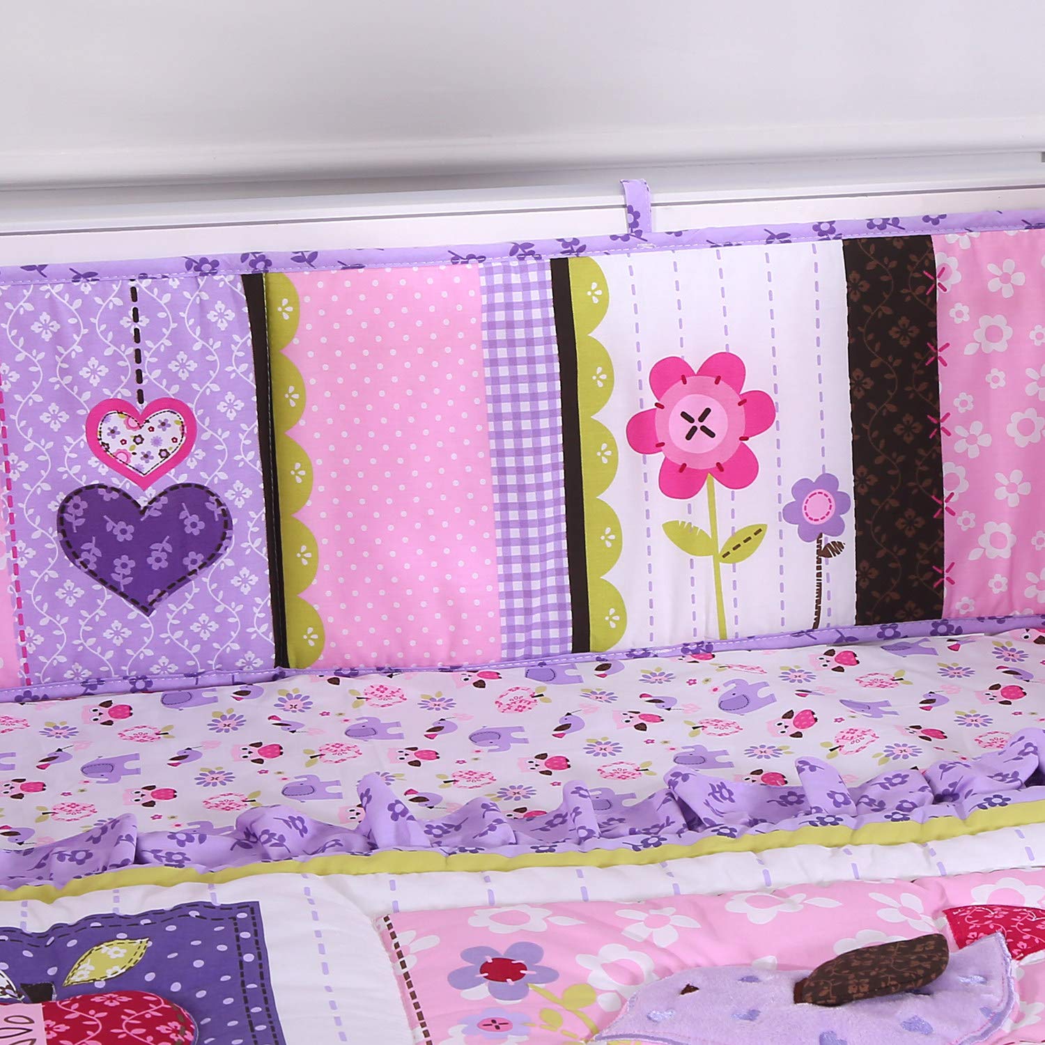 purple elephant crib set