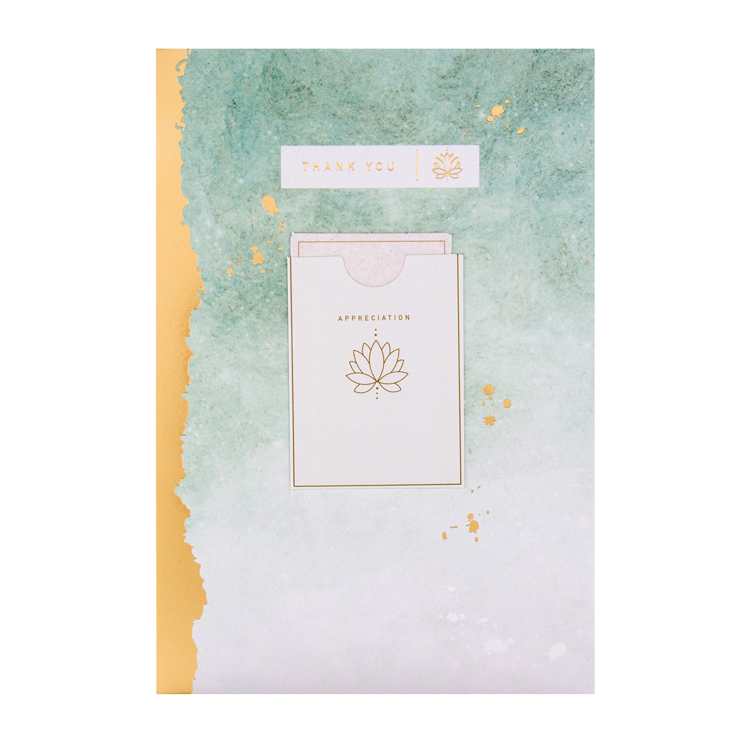 Hallmark Thank You Card with Keepsake from Contemporary Marbled Ink and Foil Design,25526553