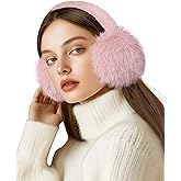 Lainlight Women Winter Ear Muffs Foldable Ear Warmers Ultra Soft Fluffy Faux Fur Earmuffs for Travel Skiing Outdoor