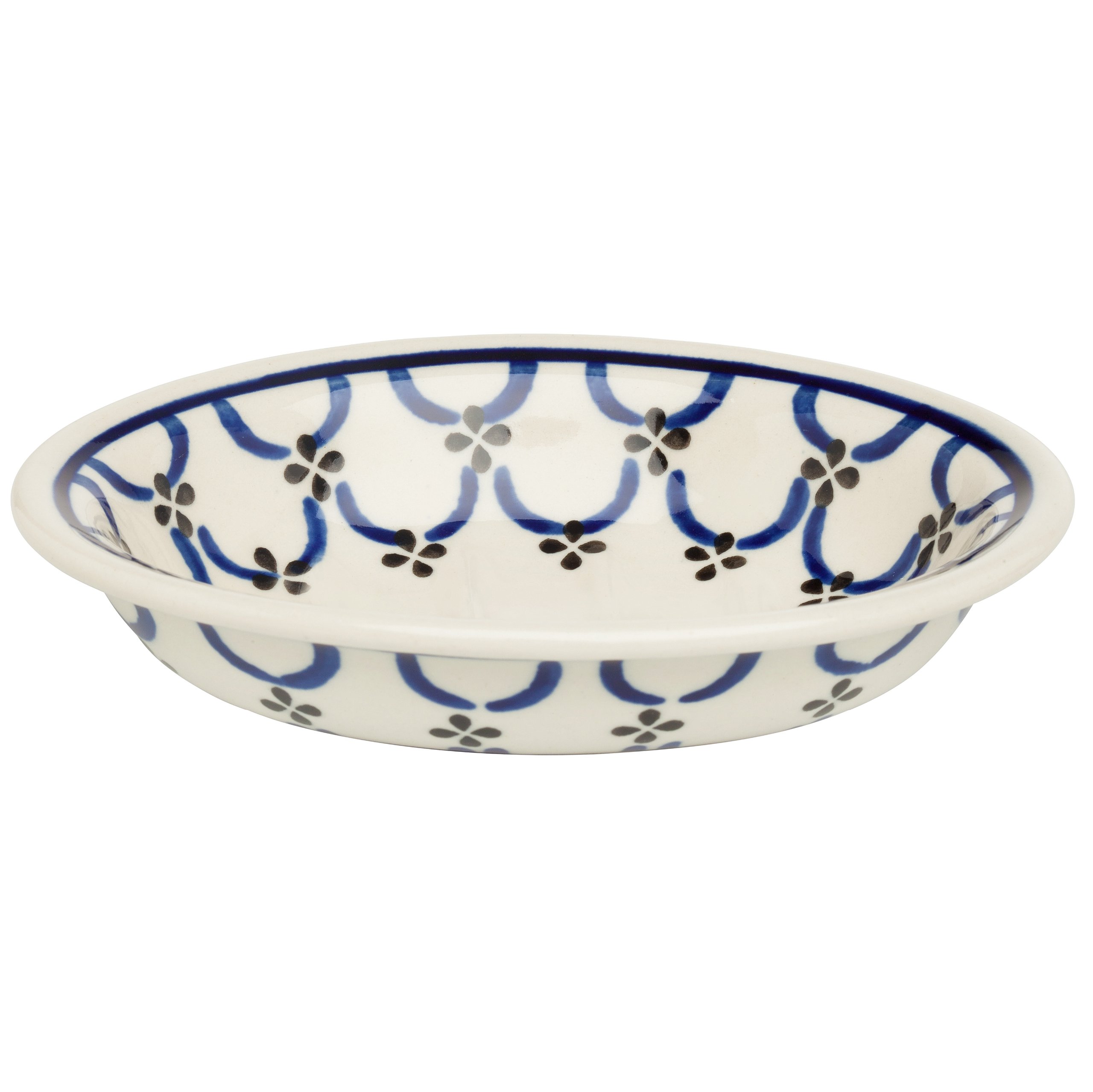 Bürstenhaus Redecker Original Bunzlauer Polish Ceramic Soap Dish, 5.5 by 4.3-Inch, Light Pattern