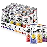 Optimum Nutrition Amino Energy Sparkling Hydration Drink, Electrolytes, Caffeine, Amino Acids, BCAAs, Sugar Free, 12 Fl Oz, Variety Pack of 12 (Packaging May Vary)