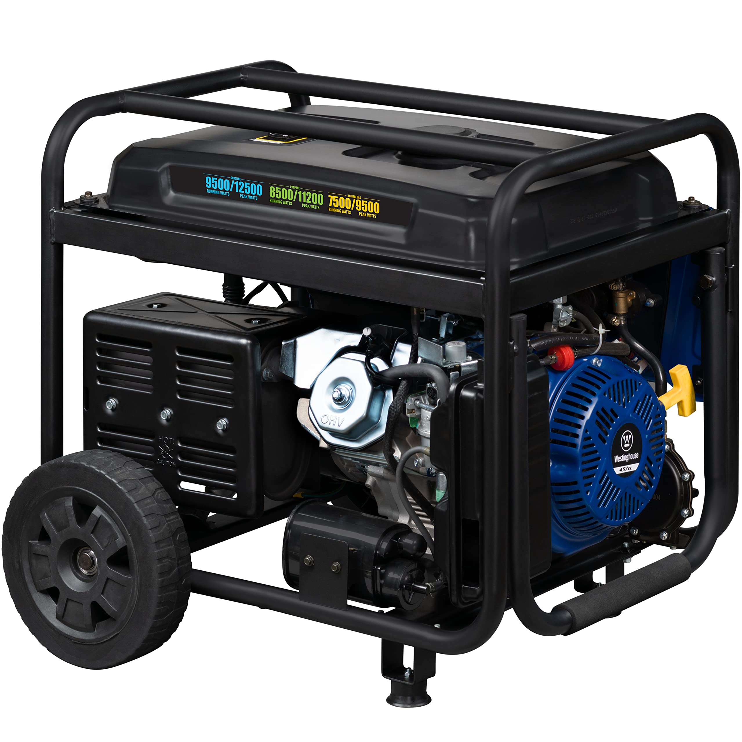 Westinghouse 12500 Peak Watt Tri-Fuel Home Backup Portable Generator, Remote Electric Start, Transfer Switch Ready, Gas, Propane, and Natural Gas Powered