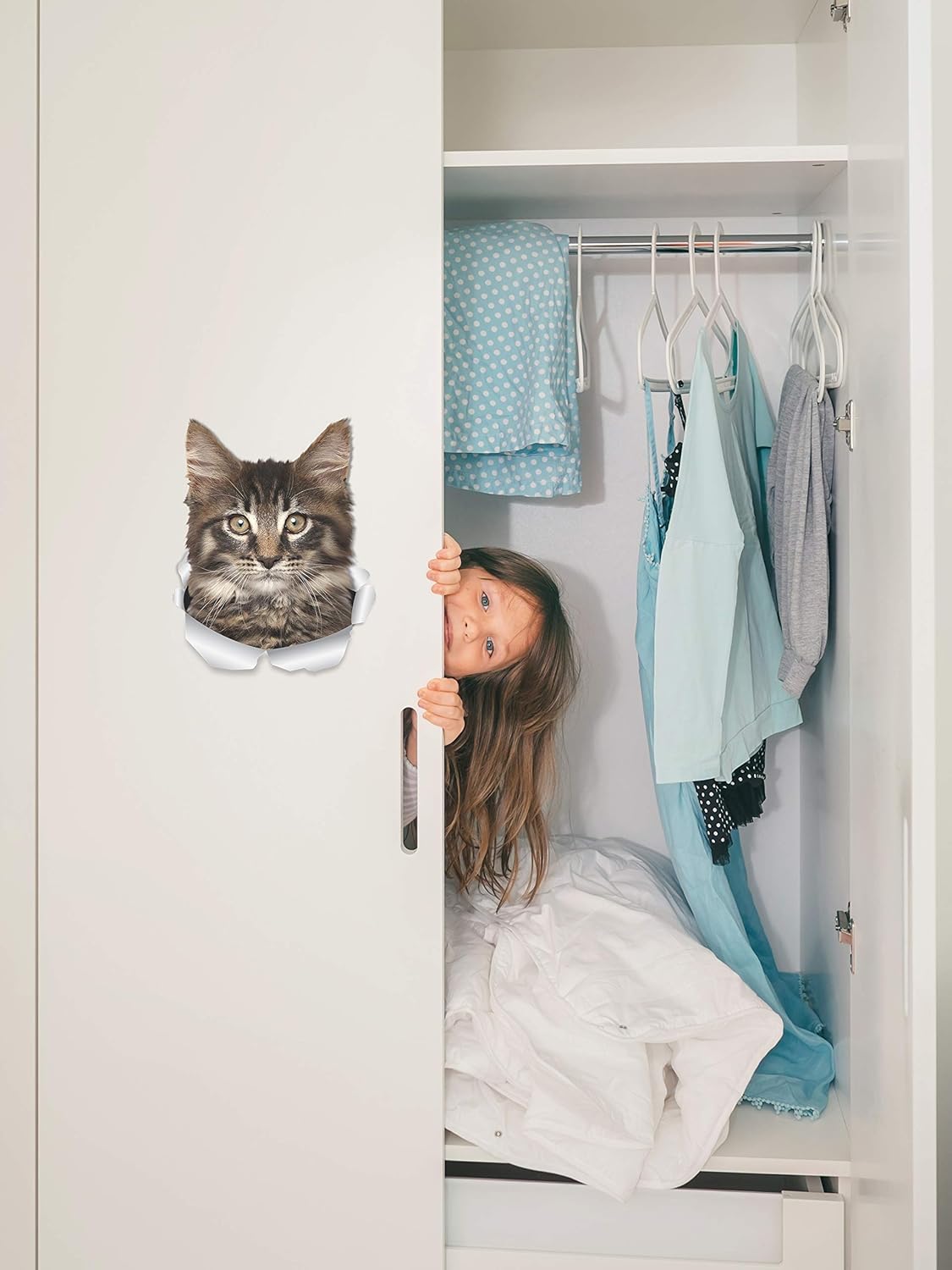 Winston & Bear Maine Coon Cat Wall Decals, 2 Pack, Tabby Maine Coon Kitty Cat Toilet Sticker - Image 3