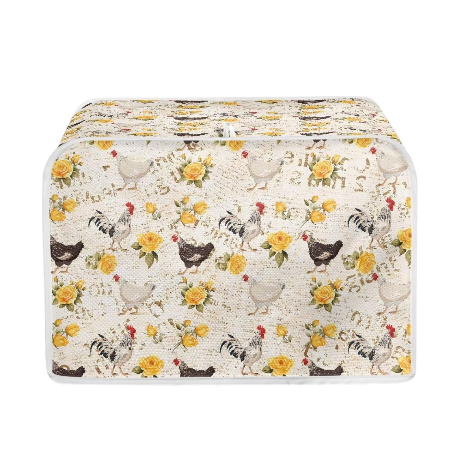 Talayituse Rooster Chicken Rose Print 4 Slice