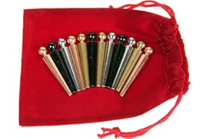 Deluxe Games and Puzzles Metal Cribbage Pegs Extra Large Ball Top, Set of 12 pegs in 4 Colors, for Specialized Cribbage Boards, Soft Red Velveteen Storage Pouch