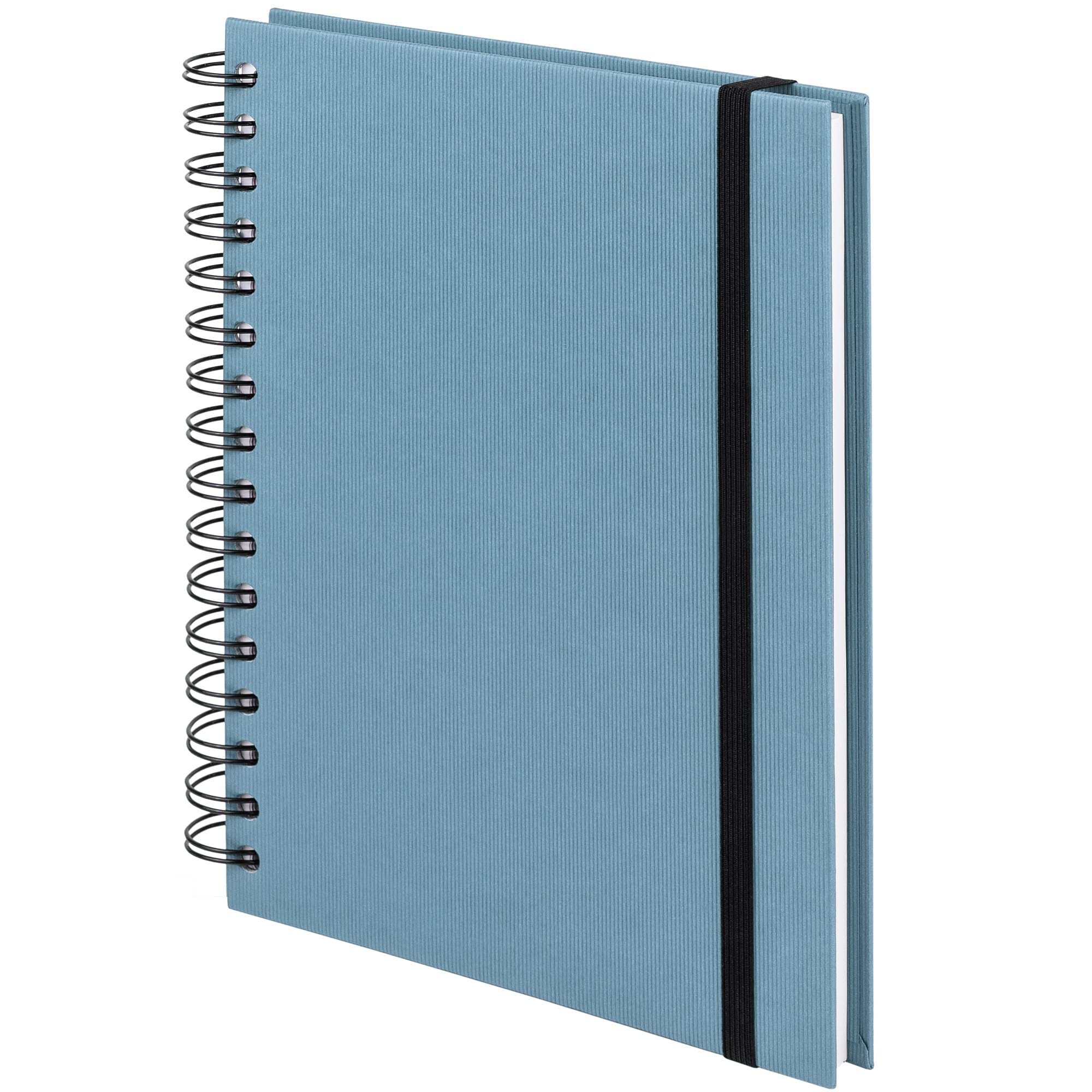 Rössler S.O.H.O. Wire-o A5 Notebook with Plain Paper/Elasticated Closure- Denim
