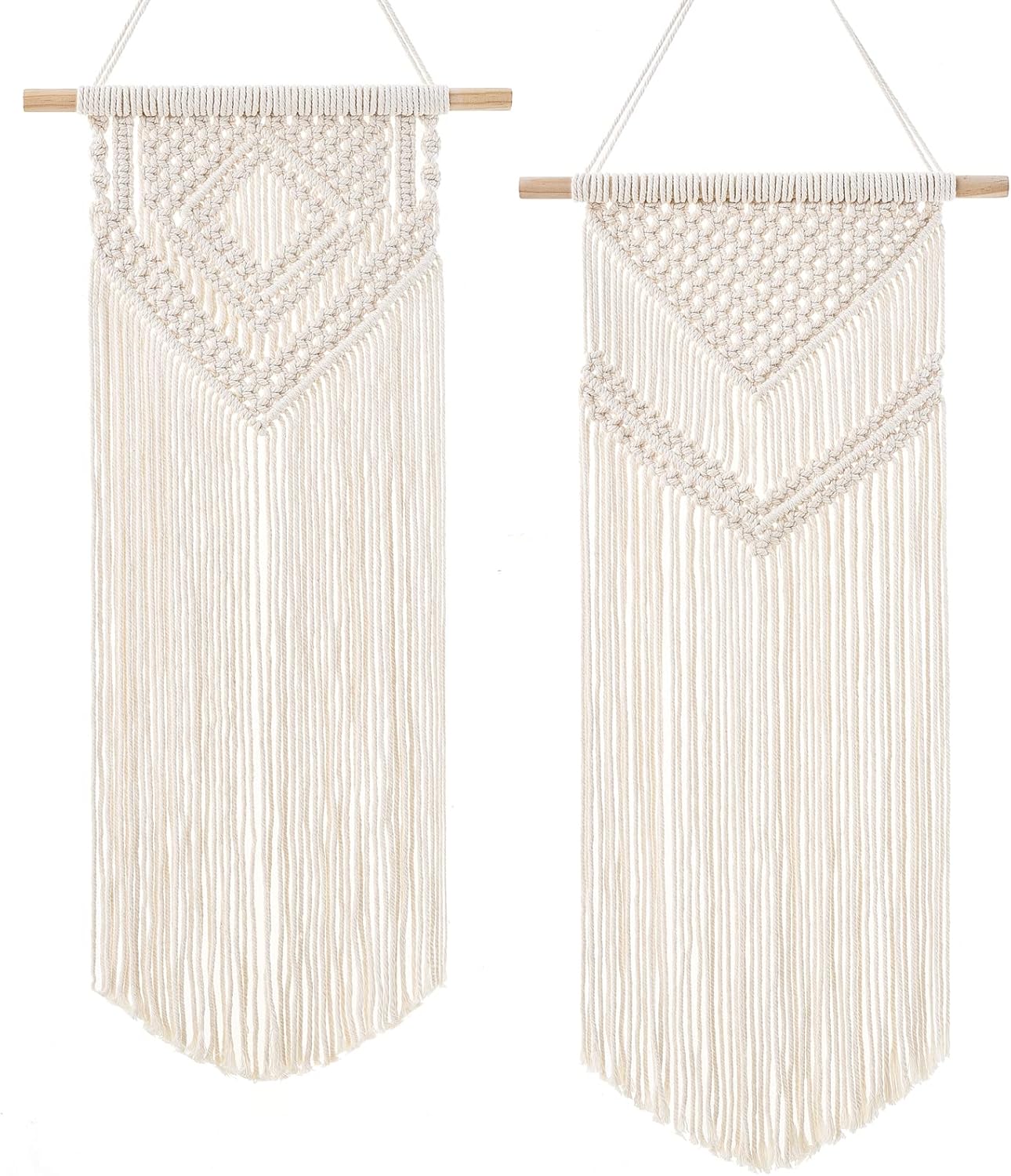 Tapestries - Dahey 2 Pcs Macrame Wall Hanging Woven Tapestry Wall Art Decor - Beautiful for Boho Home Decor, Apartment, Nursery, Party Decorations, 26