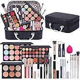 Makeup Kit For Teens,Girls Make up kit,Makeup Set For Women Full Kit with Makeup Box, Eyeshadow Palettes, Lipsticks, Brushes and Beauty Tools,(black)