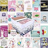 100 All Occasion Greeting Cards- 100 Eye Catching Designs with Greeting Card Organizer Box- Friendship, Anniversary, BFF, Thank You, Wedding Cards & More- 4 x 6 inches with 100 Envelopes