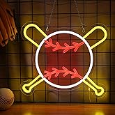 Attivolife Baseball Neon Sign for Wall Decor, Light up Sport Campaign Ball LED Lamp with Dim USB Powered, Unique Home Club Shop Party Birthday Christmas Day Gift for Boy Teenage Student Athlete Man