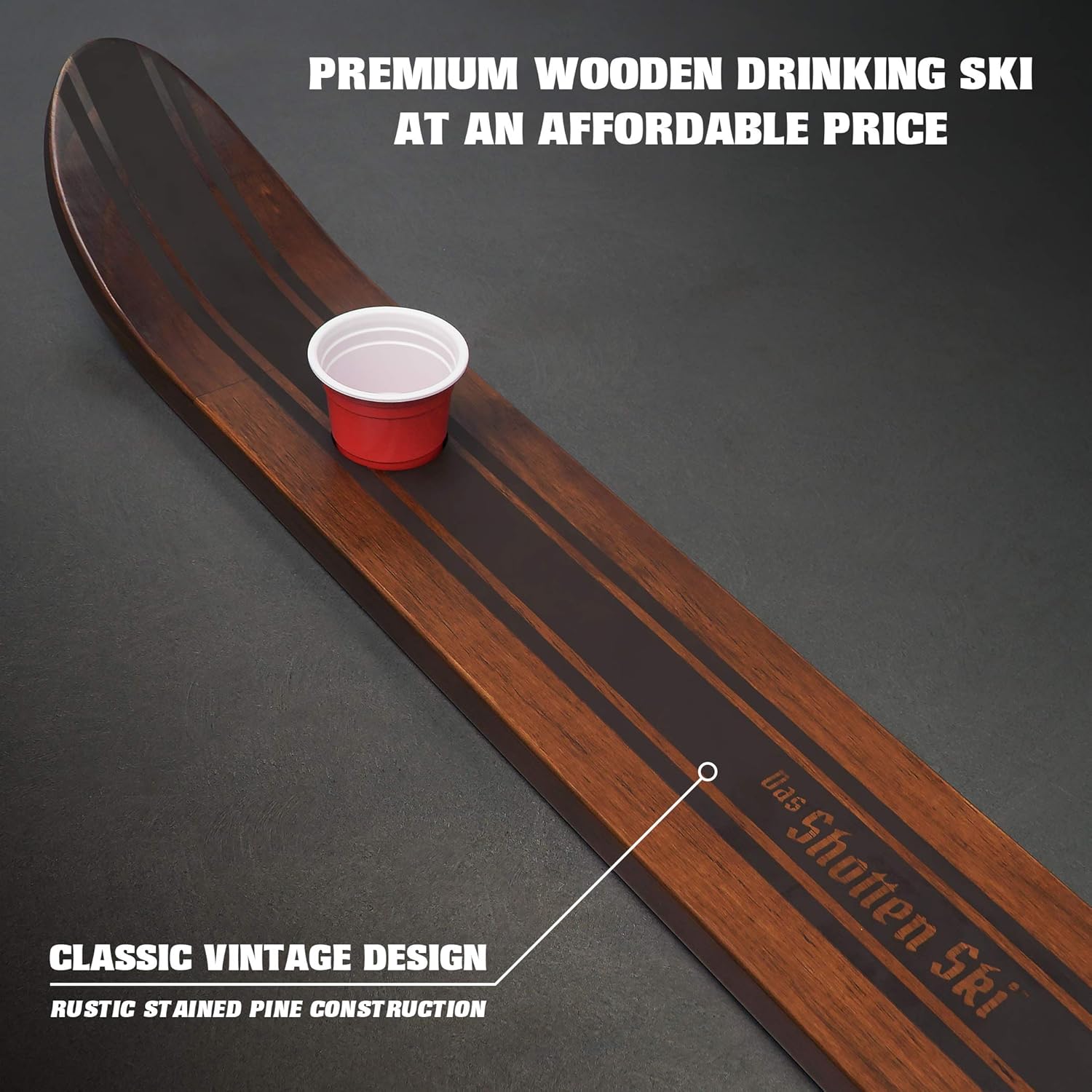 Amazon Com Gopong Das Shotten Ski Rustic Wood 4 Person Drinking
