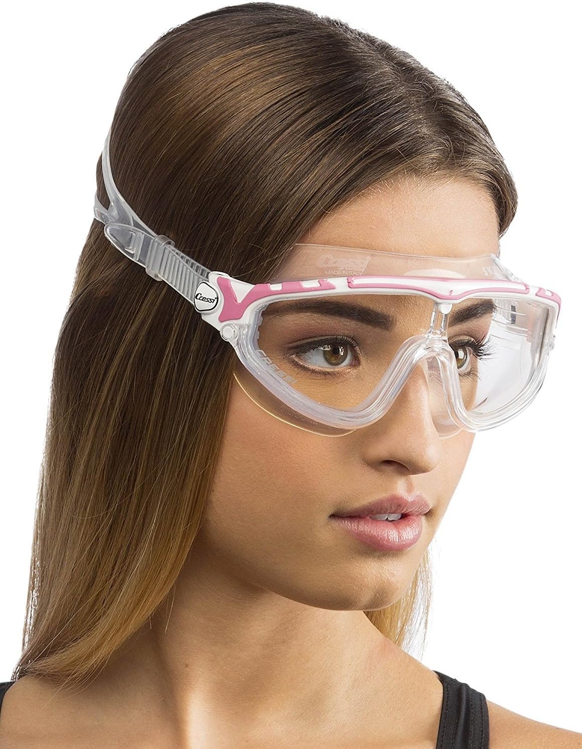 Cressi Skylight Swimming Goggles - Silicone Seal for Adult Swim Goggles - UV Anti-Fog Swimming Mask - Clear/Frame White Pink - Image 5